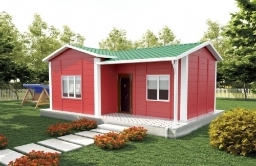 1+1 Prefabrik Ev ve Villa 40 m² - 2.8M AHŞAP DESENLİ DUVARLAR modeli