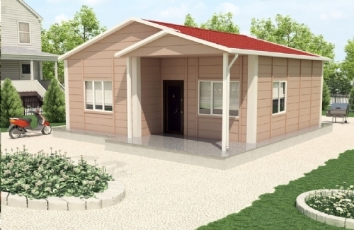 2+1 Prefabrik Ev ve Villa 62 m² - 2.8M AHŞAP DESENLİ DUVARLAR modeli